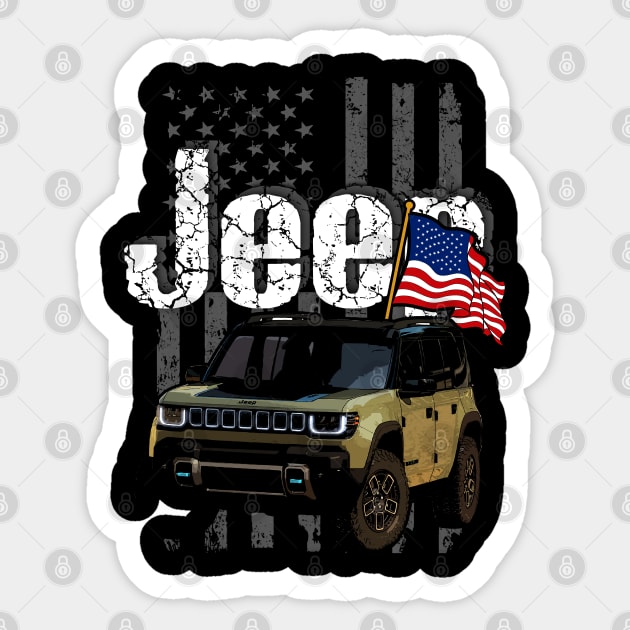 Jeep Recon Jeepcar JEEP Flag Jeep Recon Sticker TeePublic